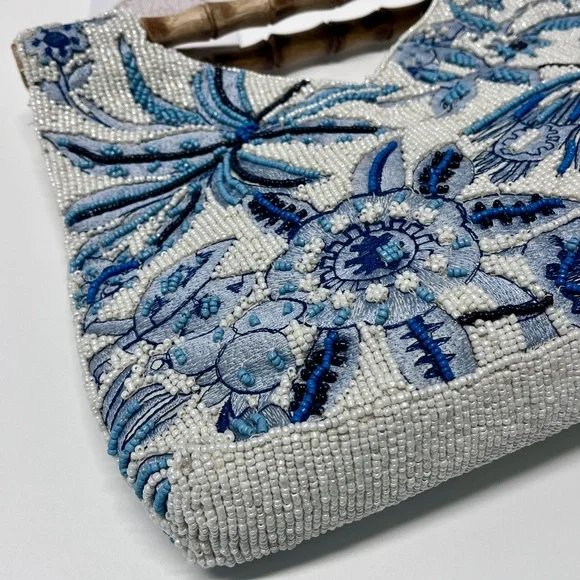 Blue Floral Beaded Bag NWT TikTok Instagram Viral - Picture 8 of 11